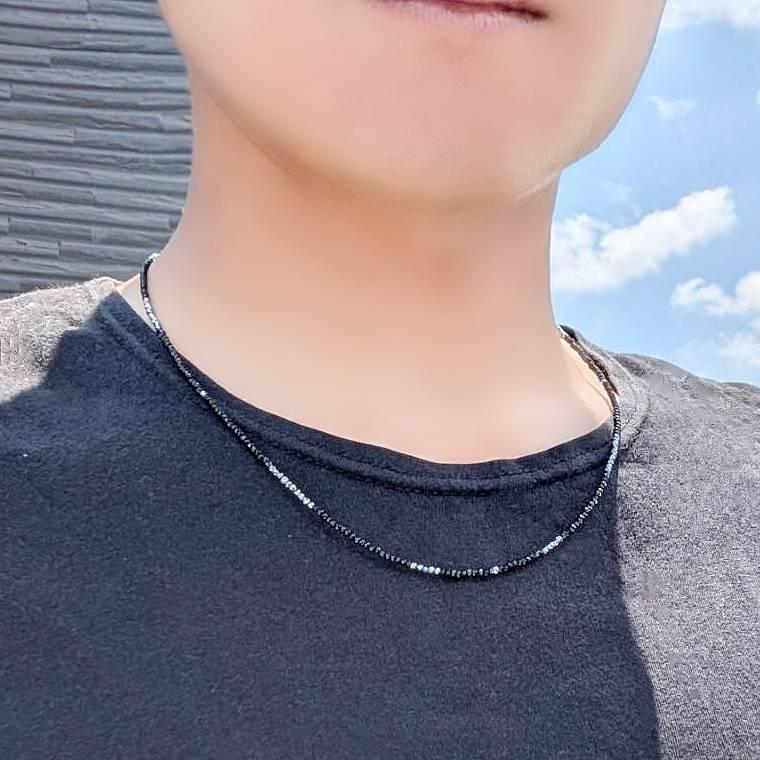 K18WG ホワイトゴールド トライアングルカット ブラックスピネル テラヘルツ ネックレス スポーツ選手愛用 ギフト | 2枚目